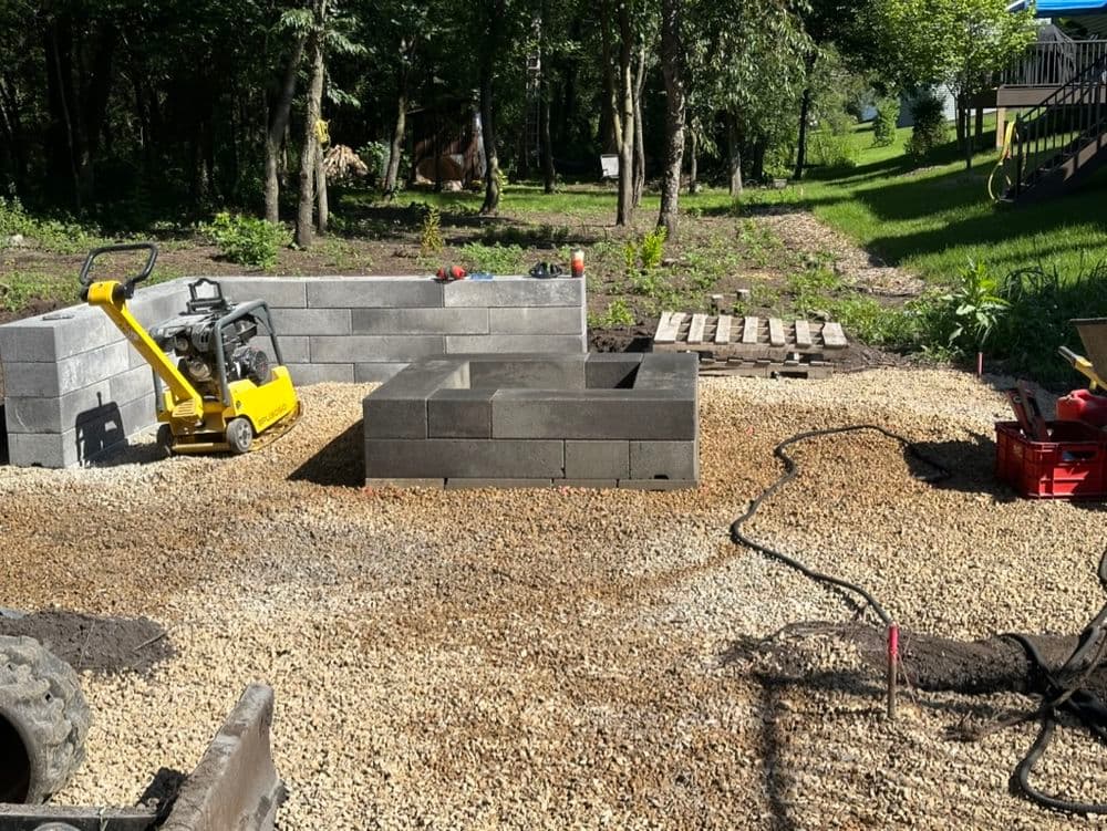 Backyard Transformation with Dual Patios and Pergola in Cottage Grove