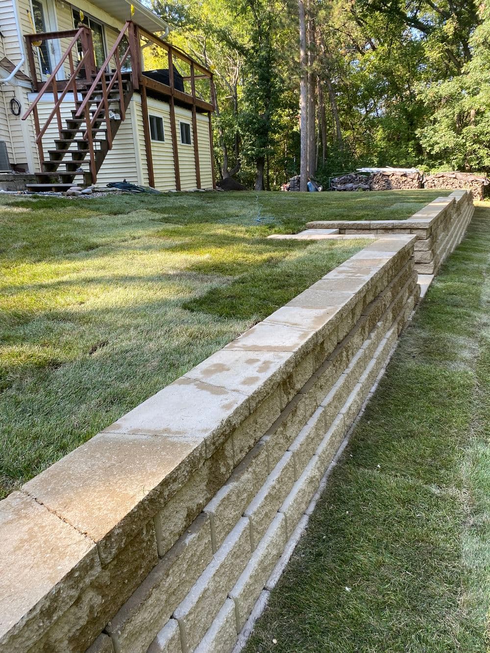 Building a 120' Retaining Wall in Maplewood MN image