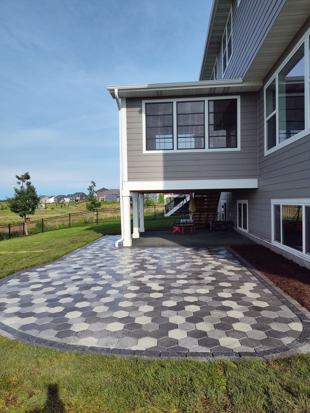 Hex Paver Patio Install in Woodbury image