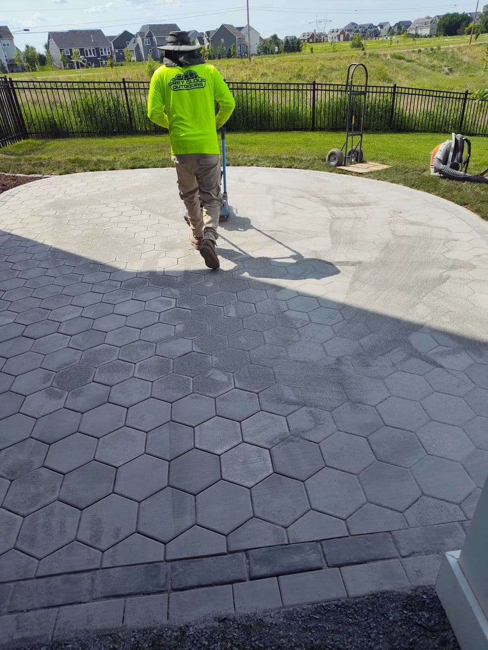 Gallery photos for Hex Paver Patio Install in Woodbury: Image #1