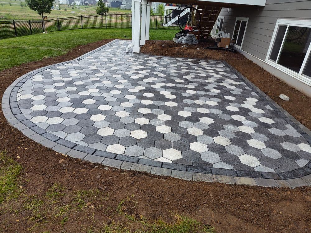 Gallery photos for Hex Paver Patio Install in Woodbury: Image #3