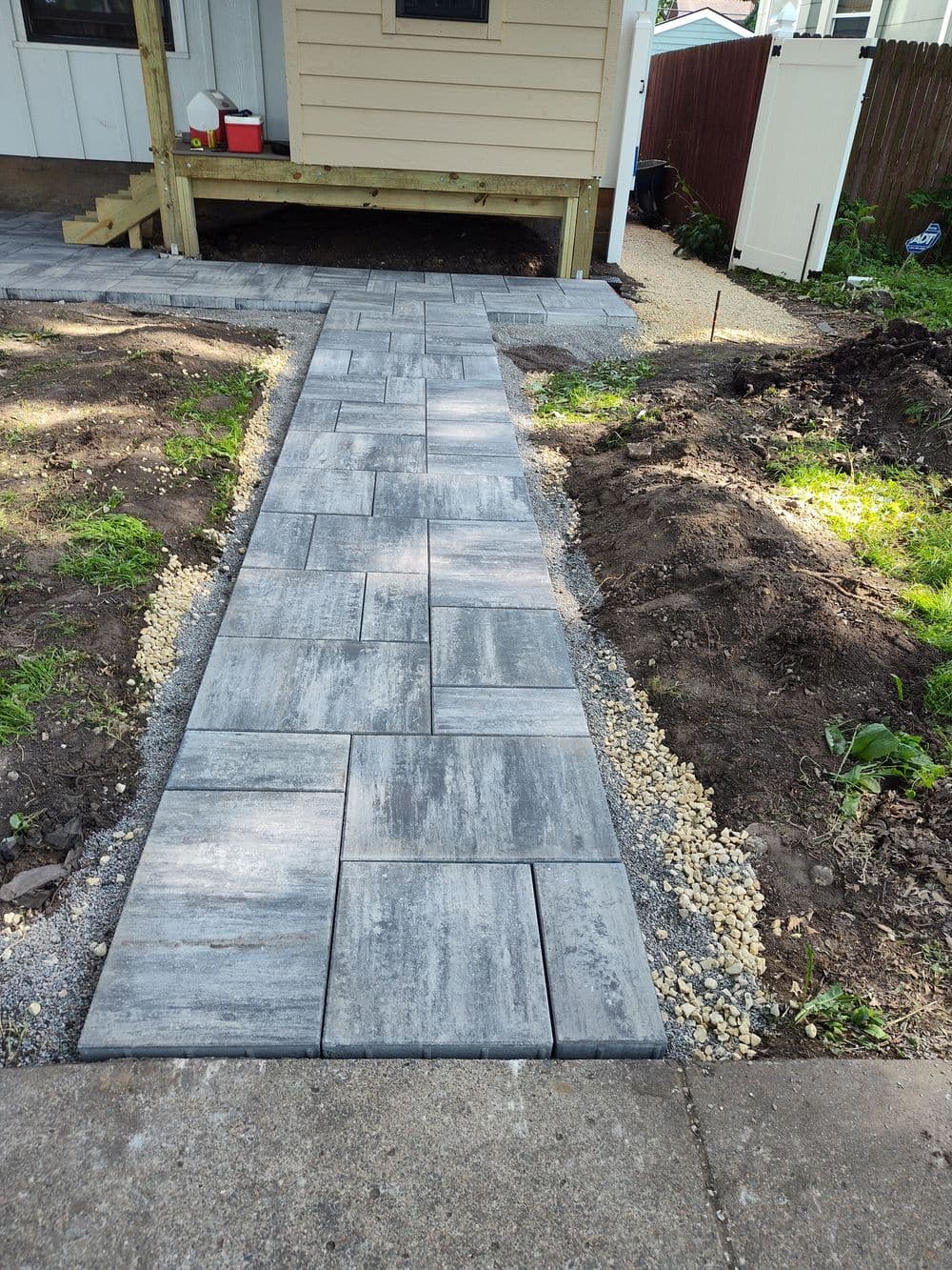 Paver Patio, Walkway and Stepper Path Install in St. Paul image