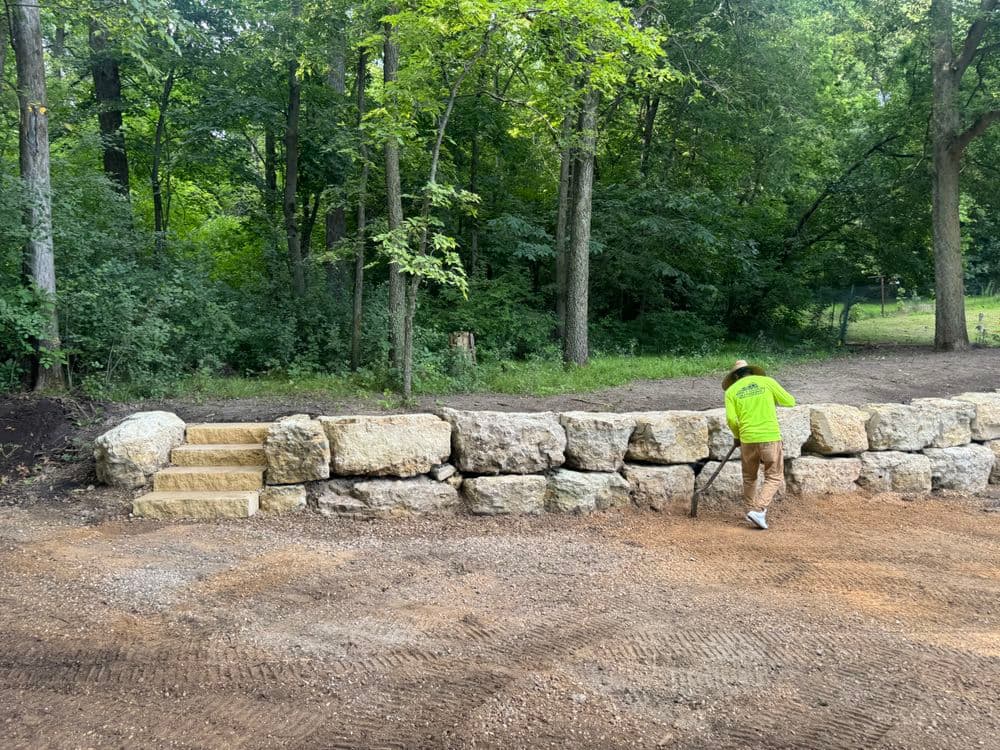 Gallery photos for Hampton, MN Timber Wall Reconstruction and Driveway Resloping: Image #4