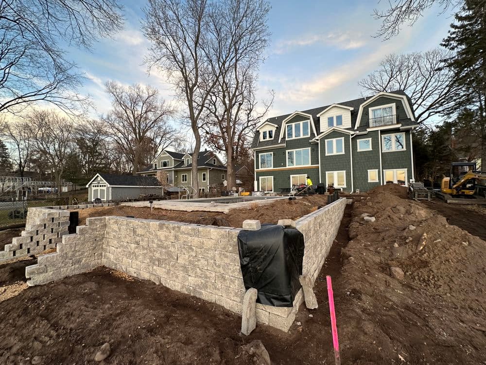Gallery photos for New Home Build with Retaining Walls and Landscaping in Mahtomedi MN: Image #2